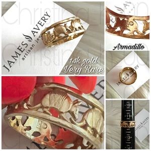 14k gold RARE Armadillo wide band ring